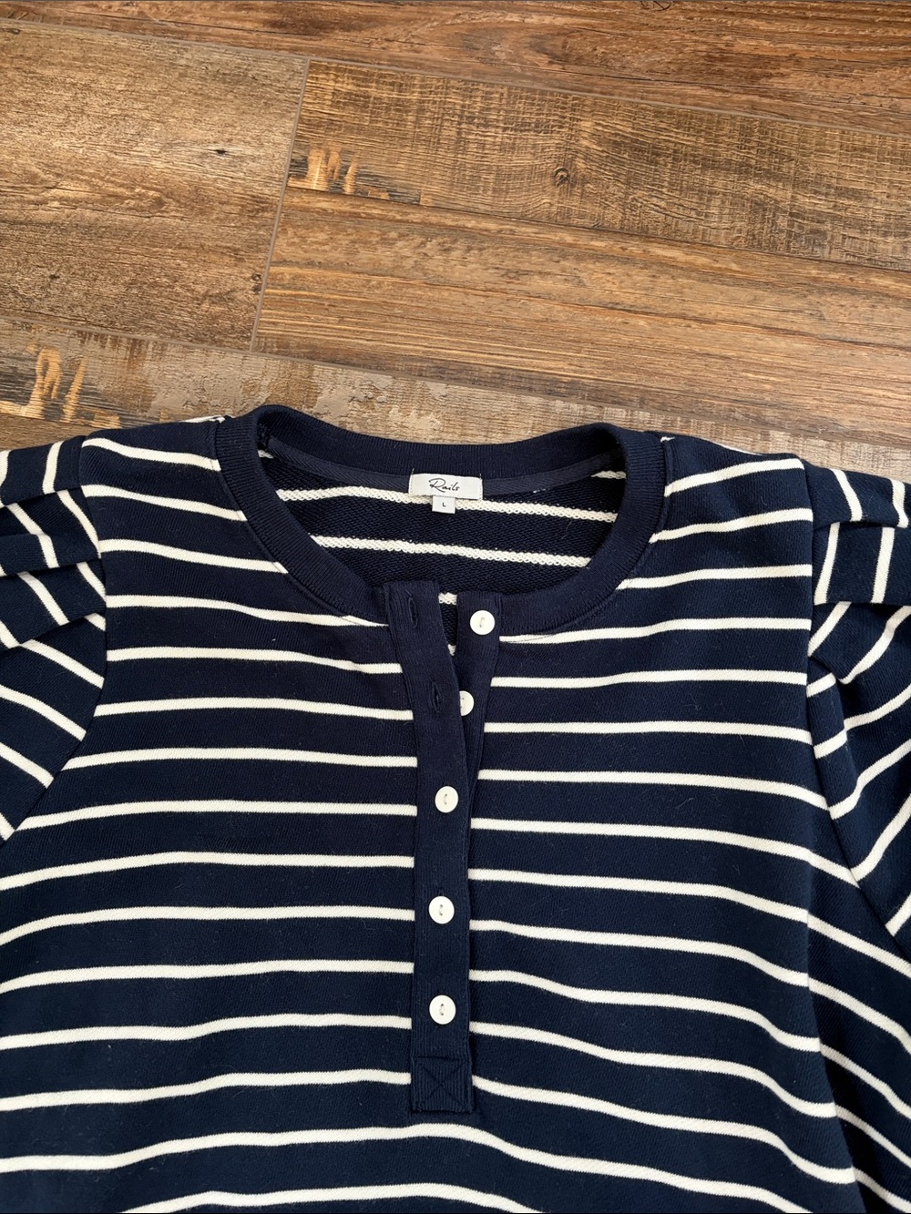 Rails Navy and White Striped Knit short set - Picture 2 of 3